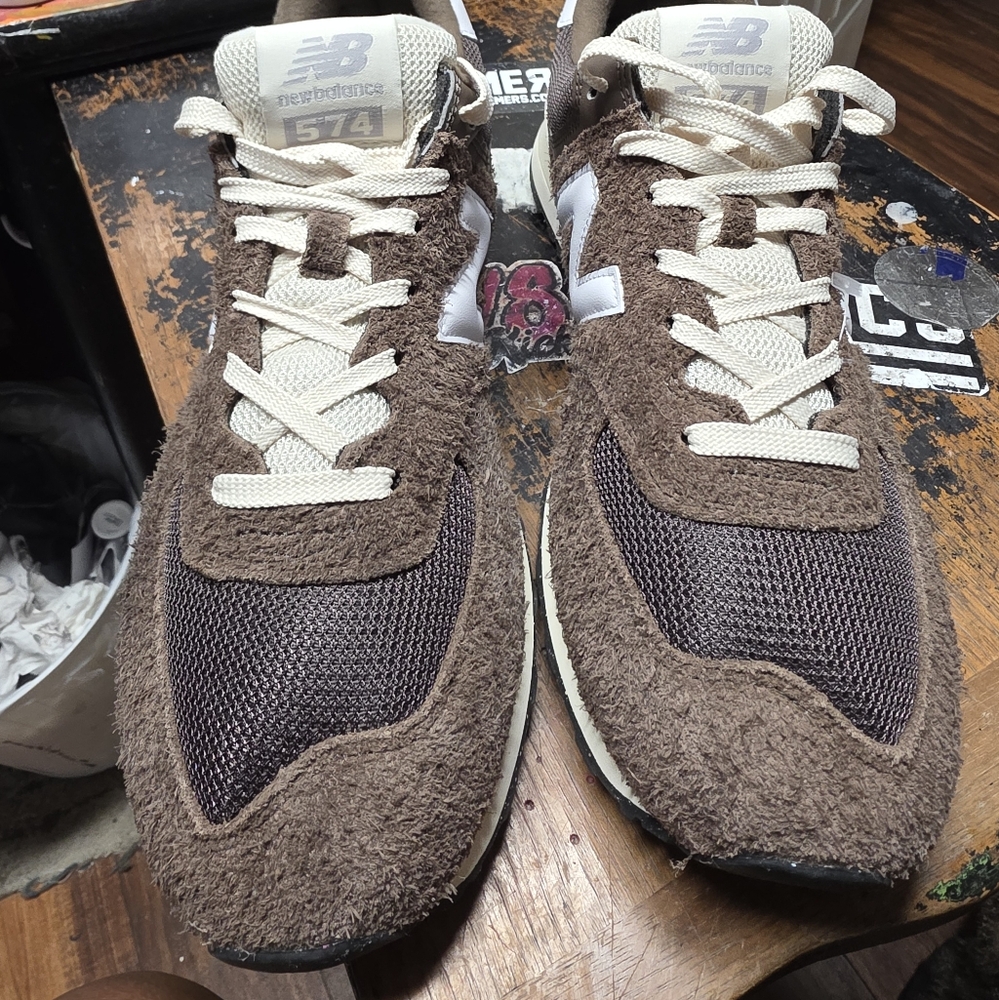 New Balance 574 Brown Mushroom Mens Size 12 - Picture 4 of 5
